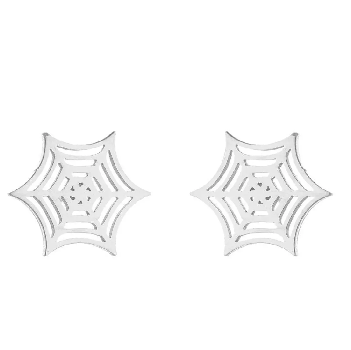 1 Pair Fashion Spider Web Plating Titanium Steel Ear Studs