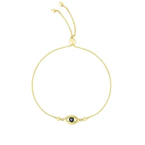 14K Gold Eye Friendship Adjustable Bolo Bracelet