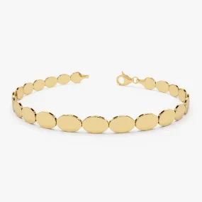 14k Gold Oval Link Stacking Bracelet
