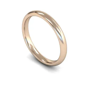 18ct Rose Gold Mediumweight Traditional Court/Flat Edge 2.5mm Wedding Ring