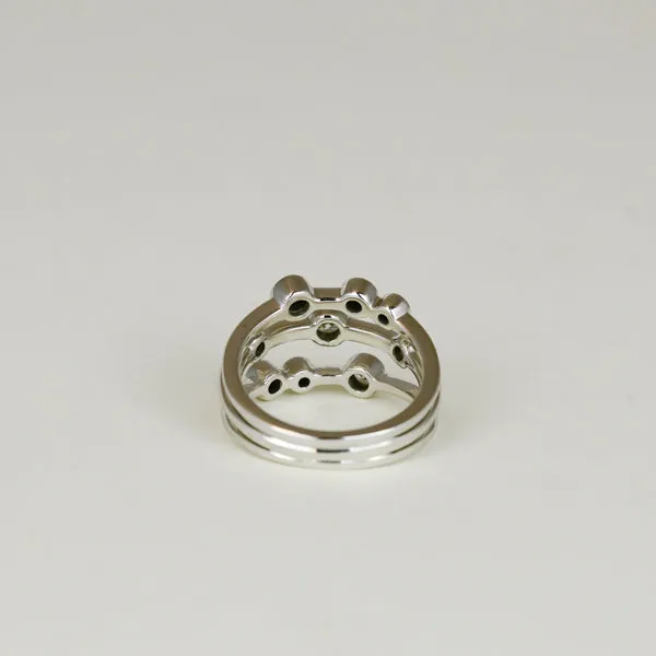 18ct White Gold 0.51ct Round Scattered Diamond Dress Ring