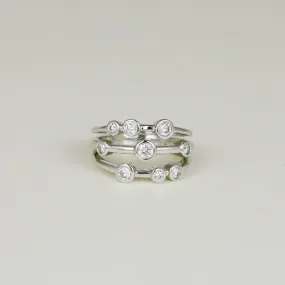 18ct White Gold 0.51ct Round Scattered Diamond Dress Ring