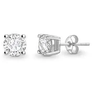 18K White Gold 1.00 Carat Lab Grown Diamond Stud Earrings - E/VVS1