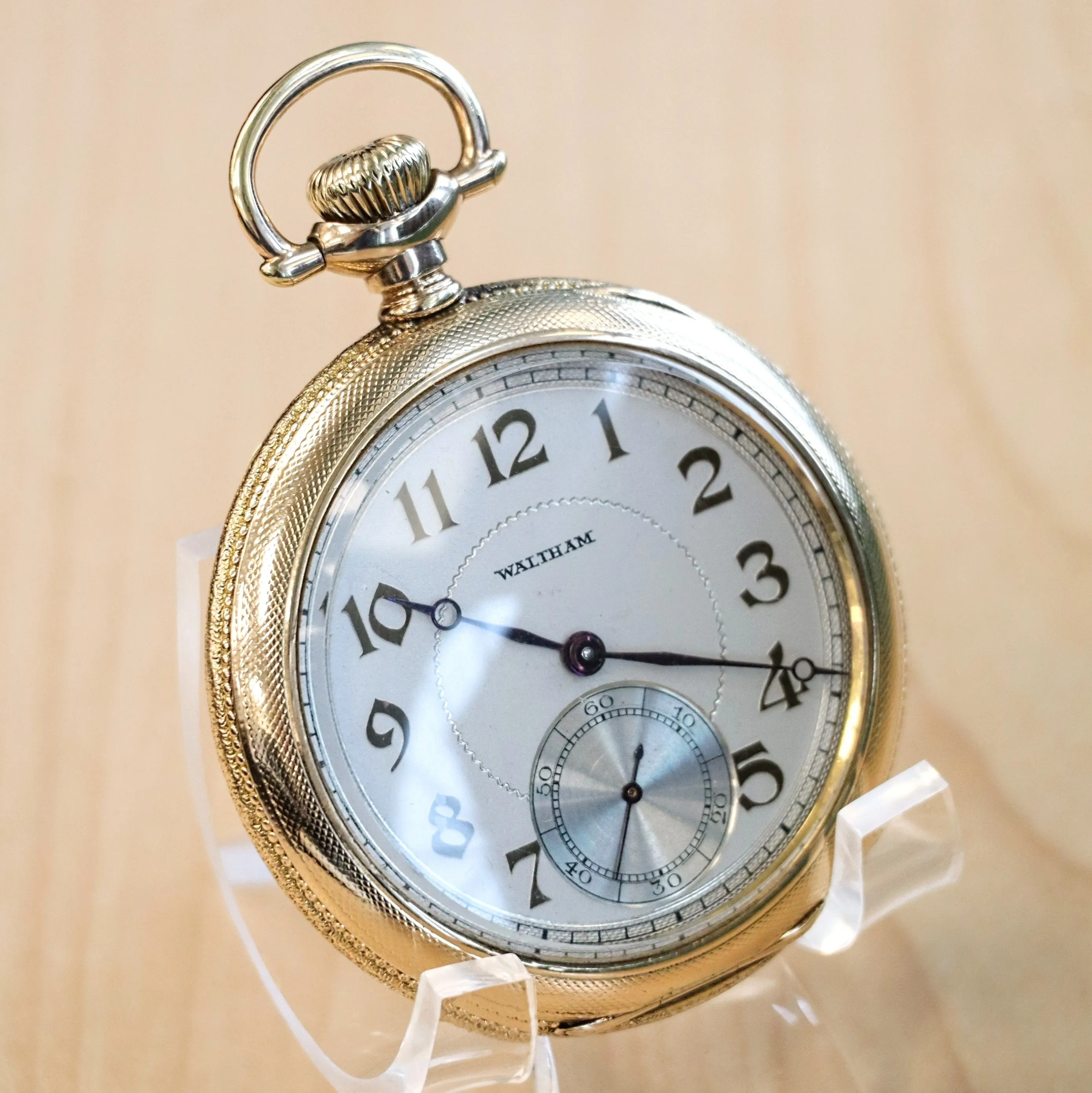 1925 WALTHAM Dress Pocket Watch Openface 12s Grade Premier 19 Jewels ADJ. 14K G.F.