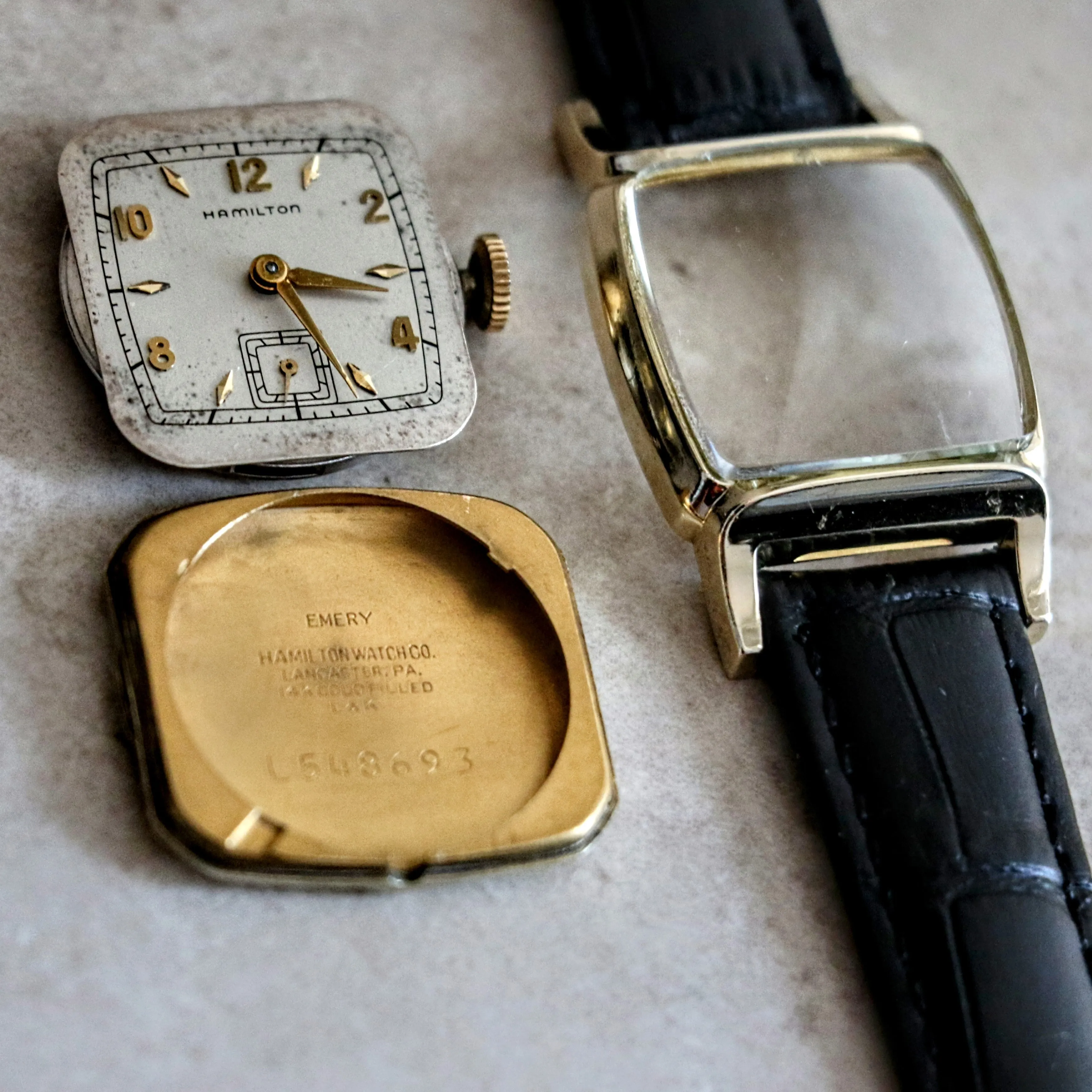 1951-52 HAMILTON Emery Wristwatch 10K G.F. Watch Grade 747 U.S.A. Made Watch