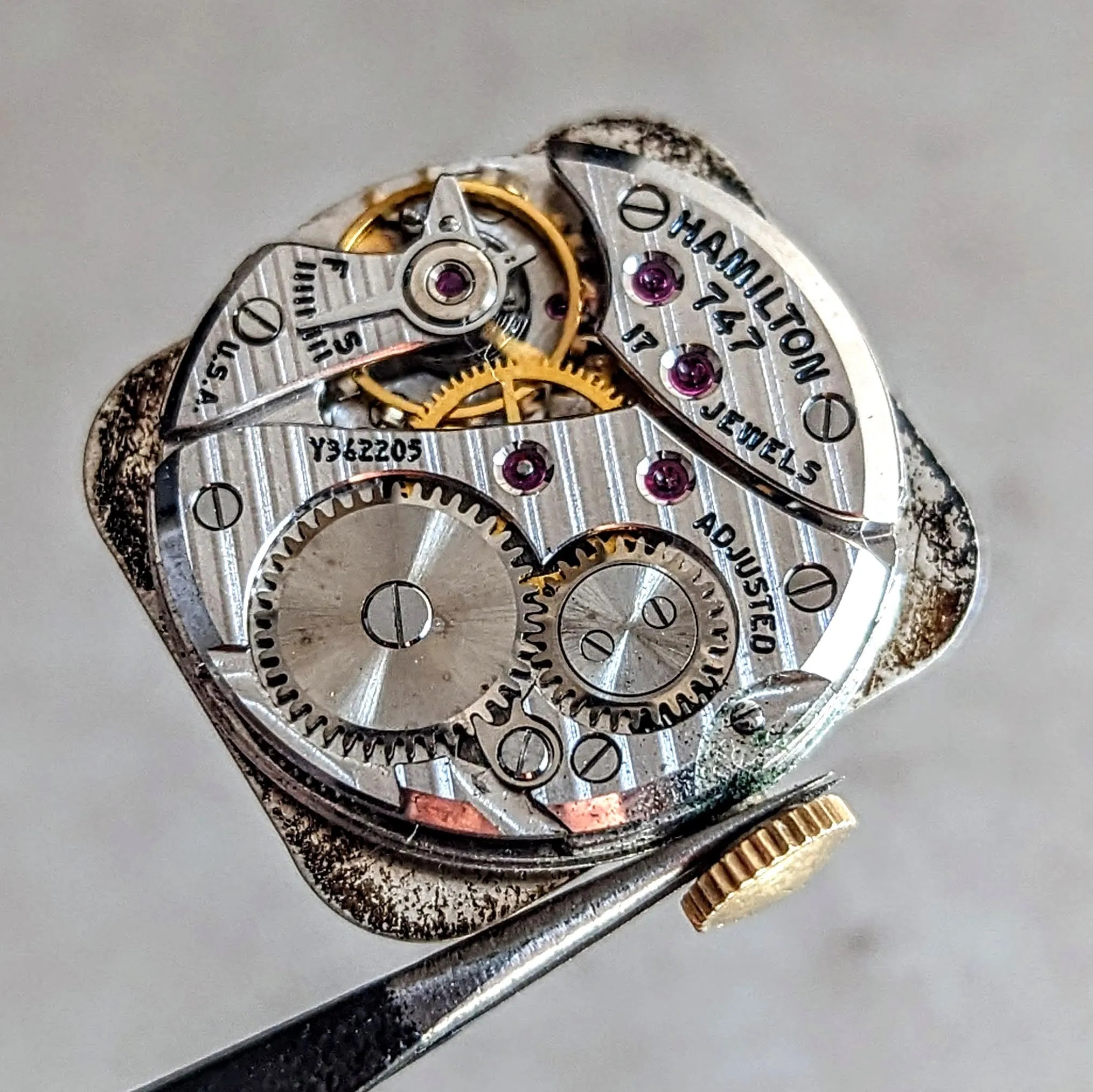 1951-52 HAMILTON Emery Wristwatch 10K G.F. Watch Grade 747 U.S.A. Made Watch