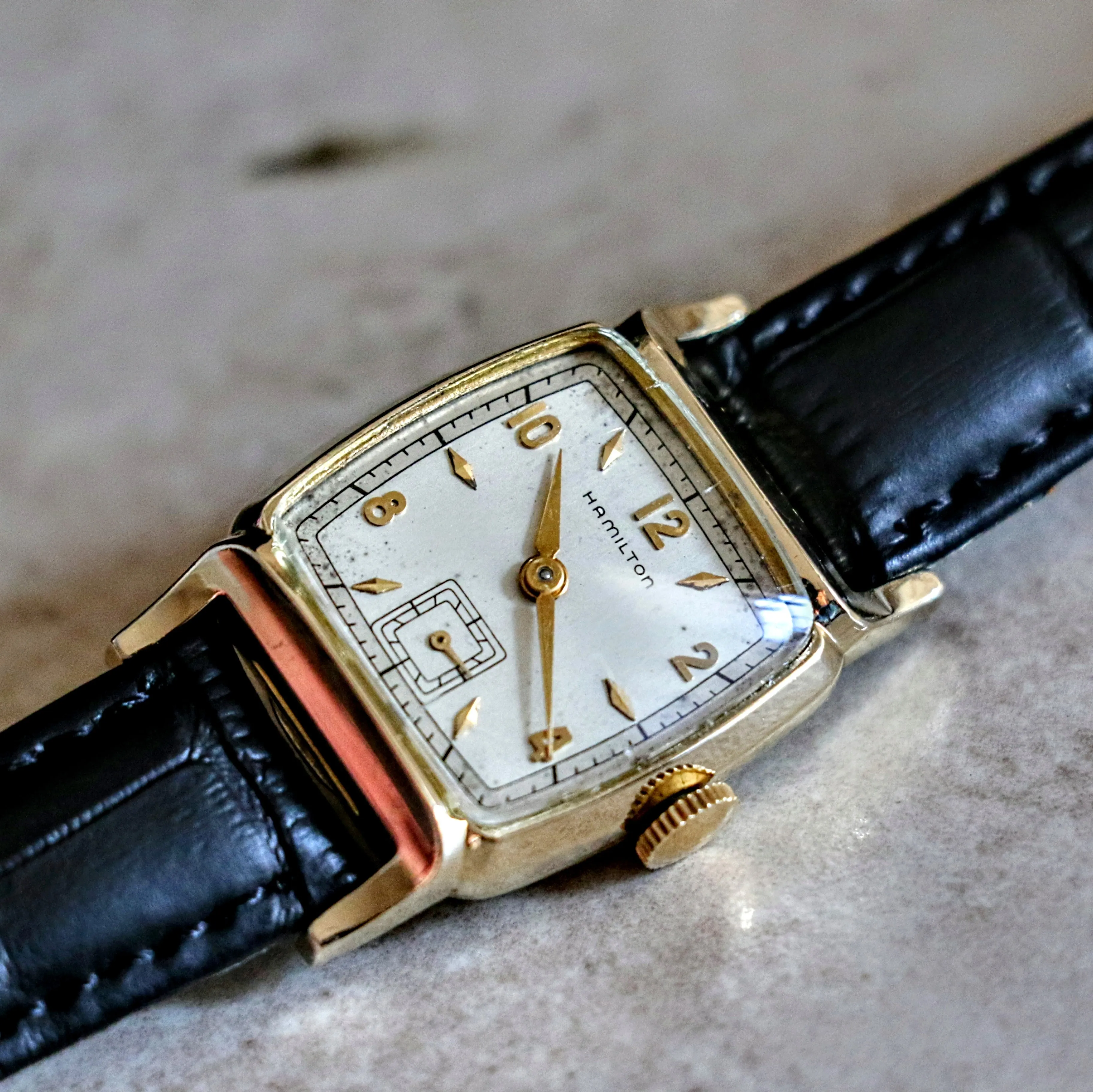 1951-52 HAMILTON Emery Wristwatch 10K G.F. Watch Grade 747 U.S.A. Made Watch