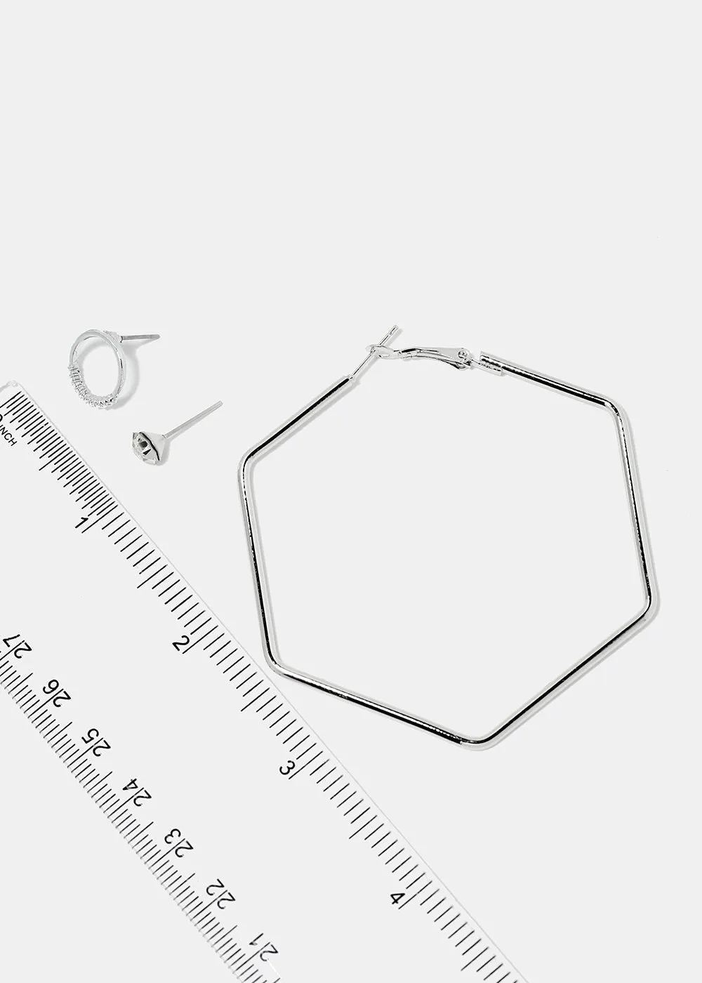 3-Pair Pattern & Stud Earrings