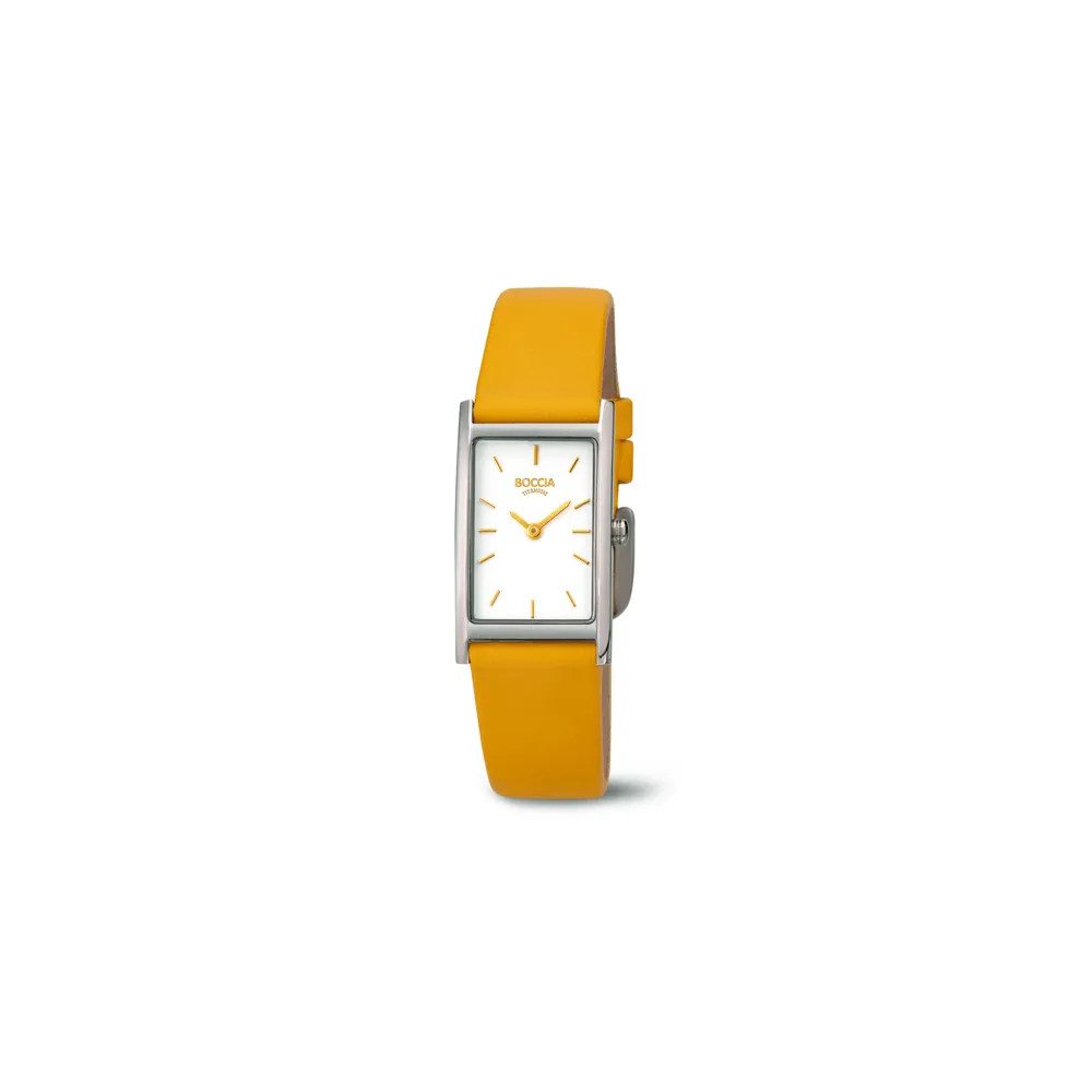 3304-05 - Ladies Titanium Watch with Mustard Strap