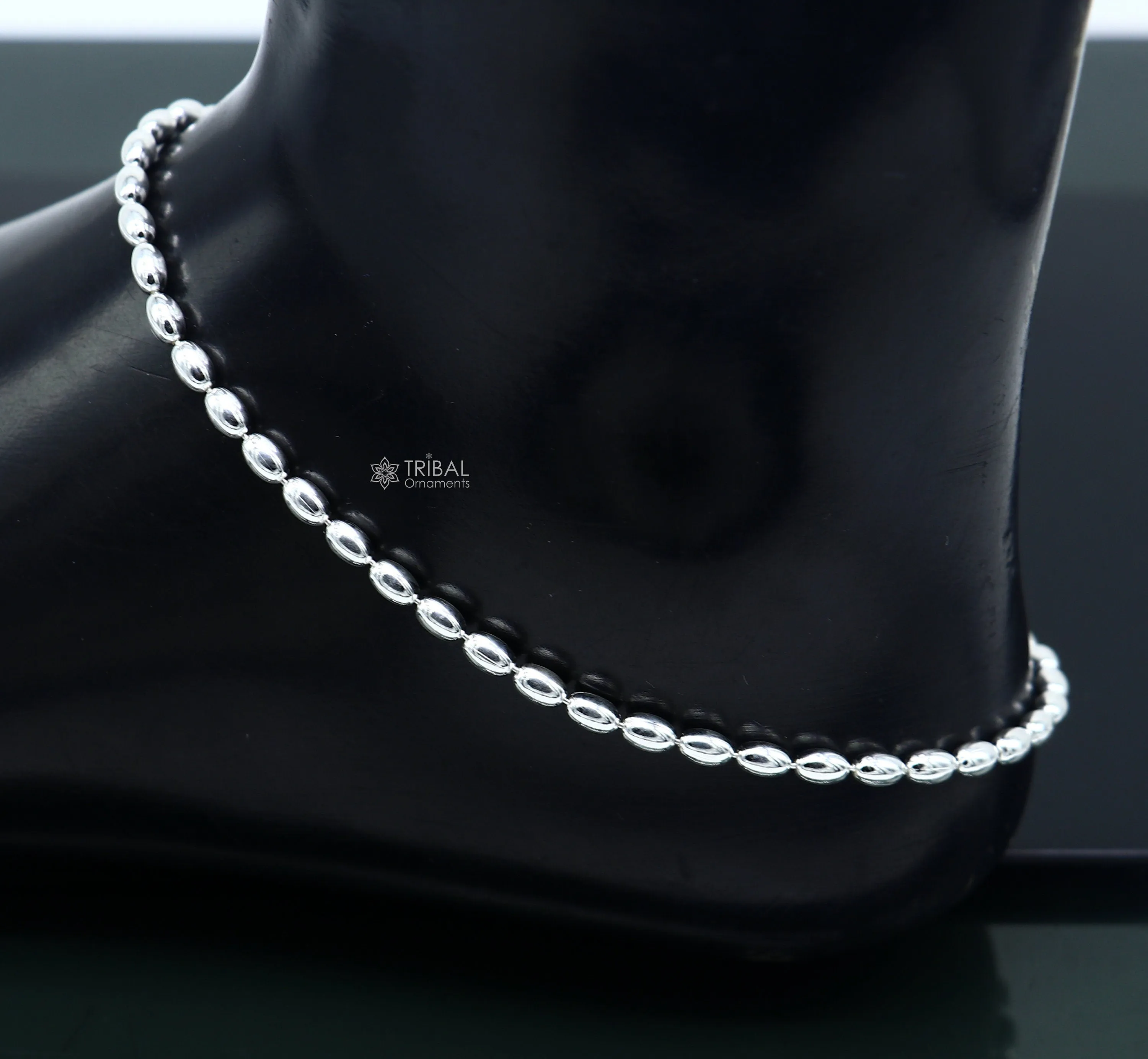 3mm 10.5 925 sterling silver beaded/ball chain anklet bracelet amazing light weight delicate anklets belly dance silver jewelry ank599