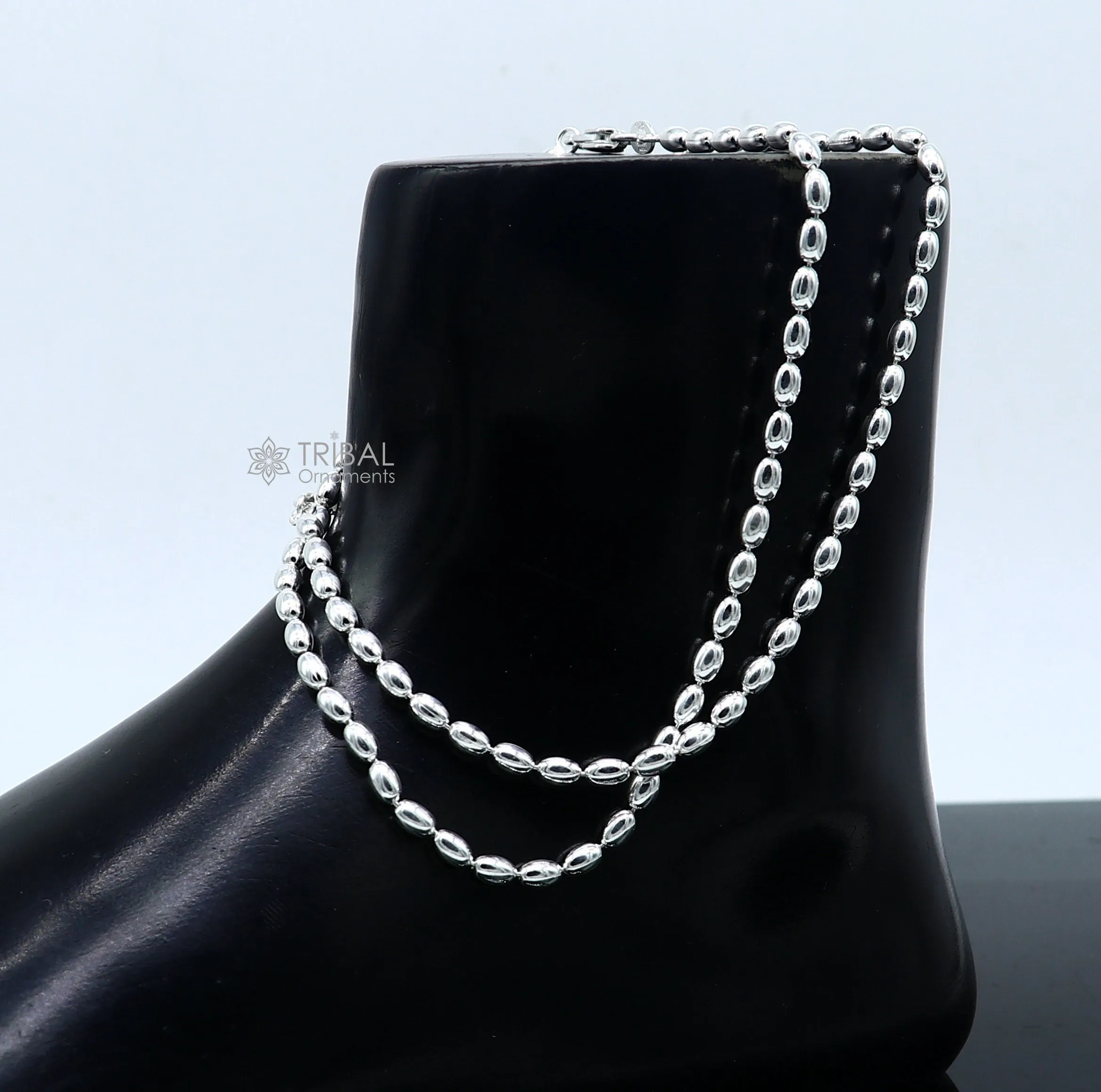 3mm 10.5 925 sterling silver beaded/ball chain anklet bracelet amazing light weight delicate anklets belly dance silver jewelry ank599