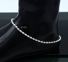 3mm 10.5 925 sterling silver beaded/ball chain anklet bracelet amazing light weight delicate anklets belly dance silver jewelry ank599