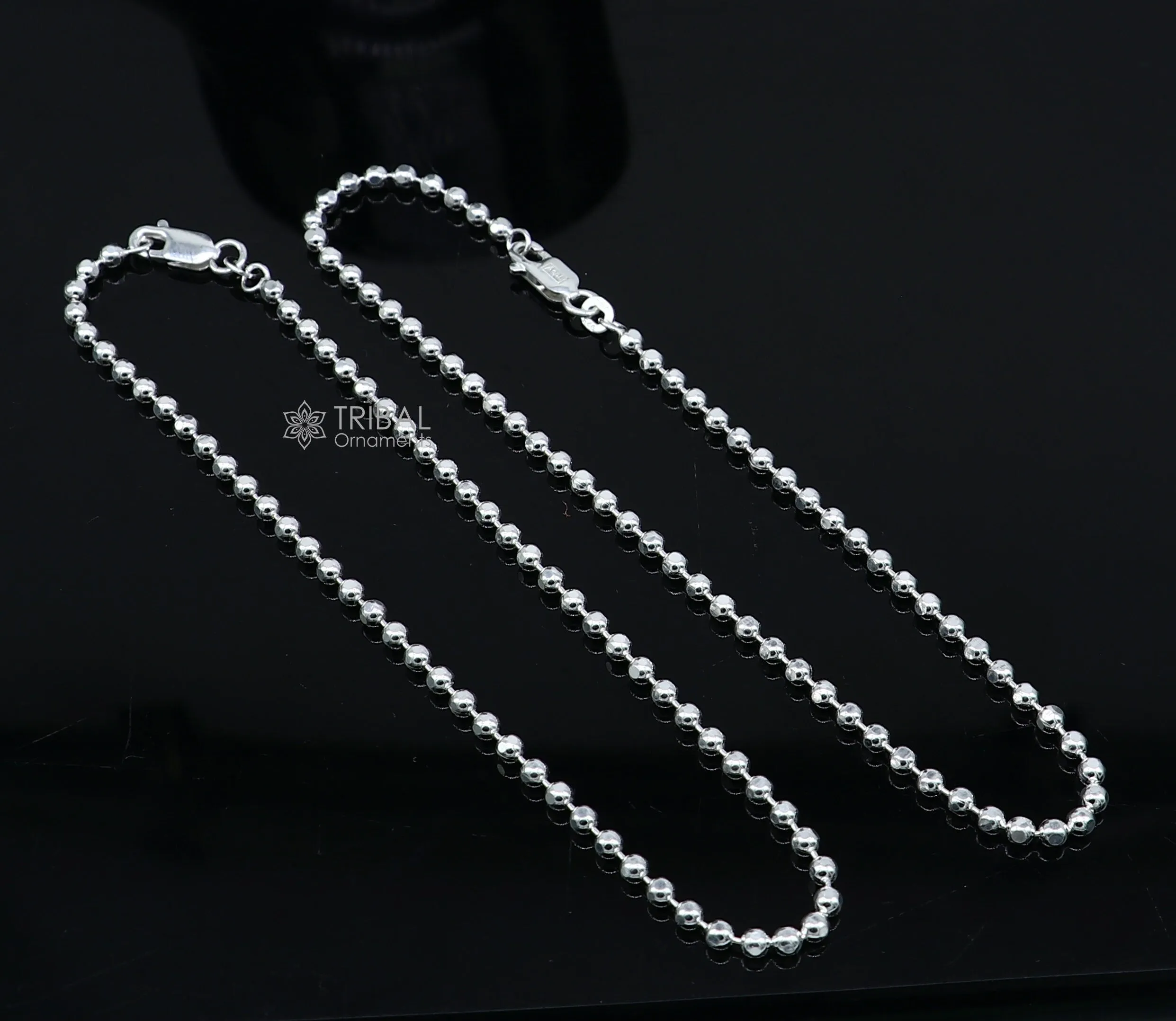 3mm 10.5 925 sterling silver beaded/ball chain anklet bracelet amazing light weight delicate anklets belly dance silver jewelry ank600