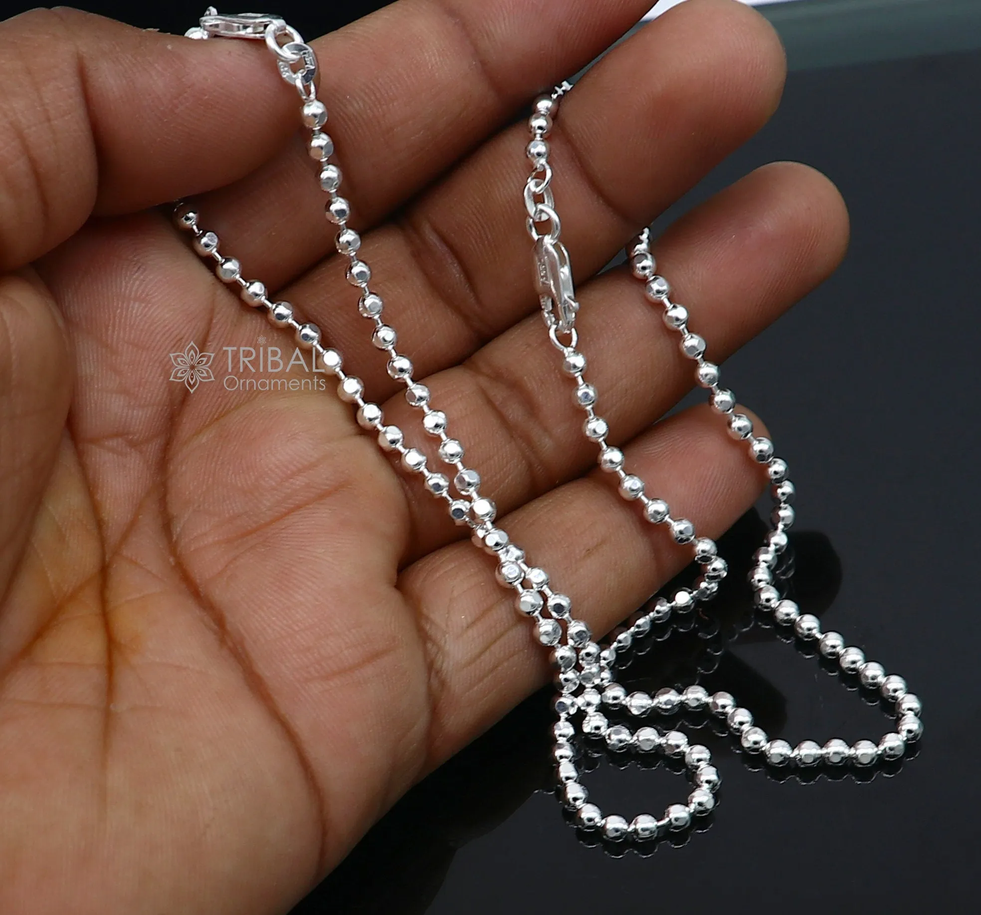 3mm 10.5 925 sterling silver beaded/ball chain anklet bracelet amazing light weight delicate anklets belly dance silver jewelry ank600