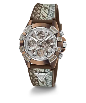 40th Anniversary Special Edition GUESS Ladies Brown Coffee Multi-function Watch