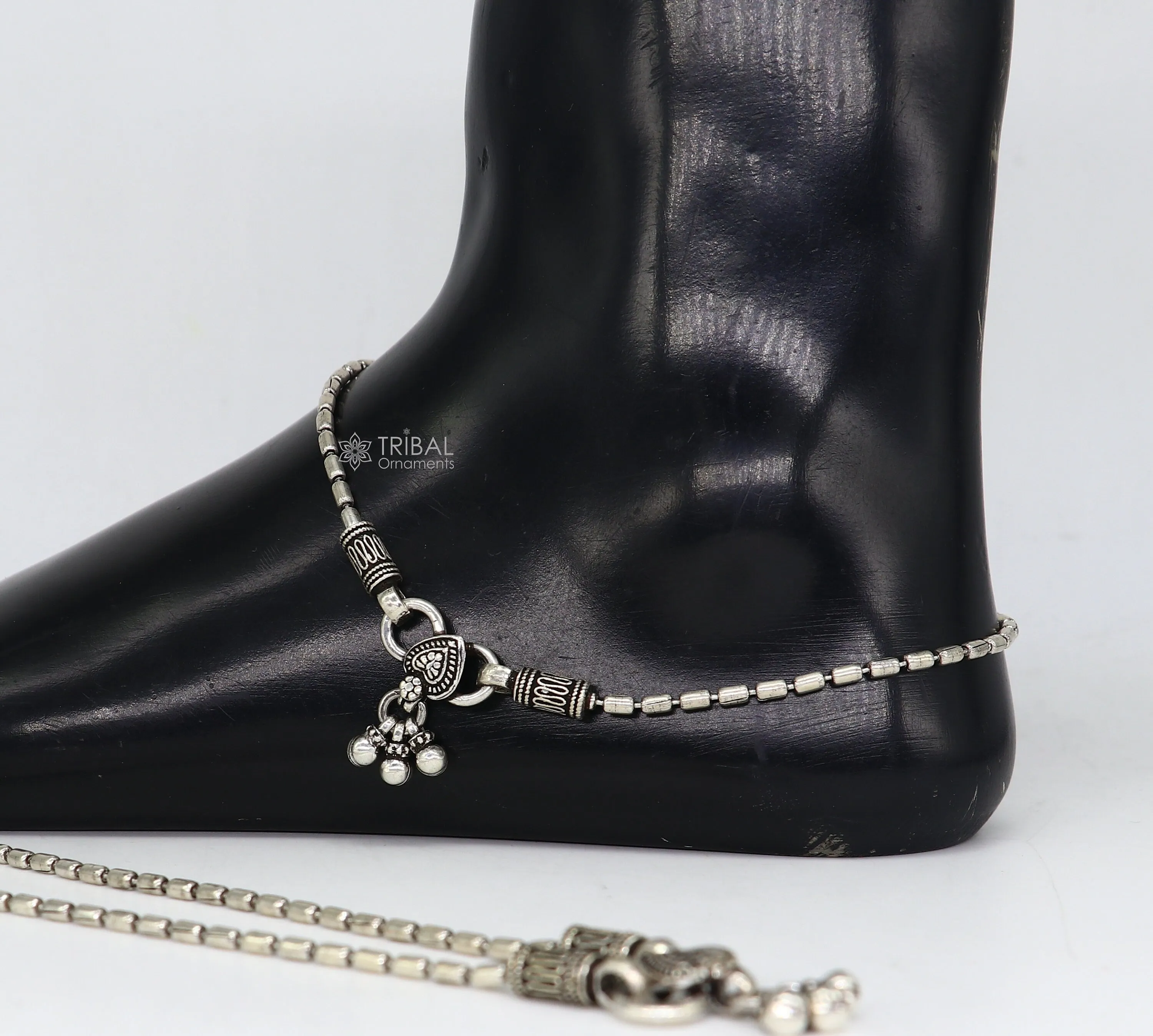 925 sterling silver beaded/ball chain anklet bracelet amazing light weight functional fancy anklets belly dance silver jewelry ank584