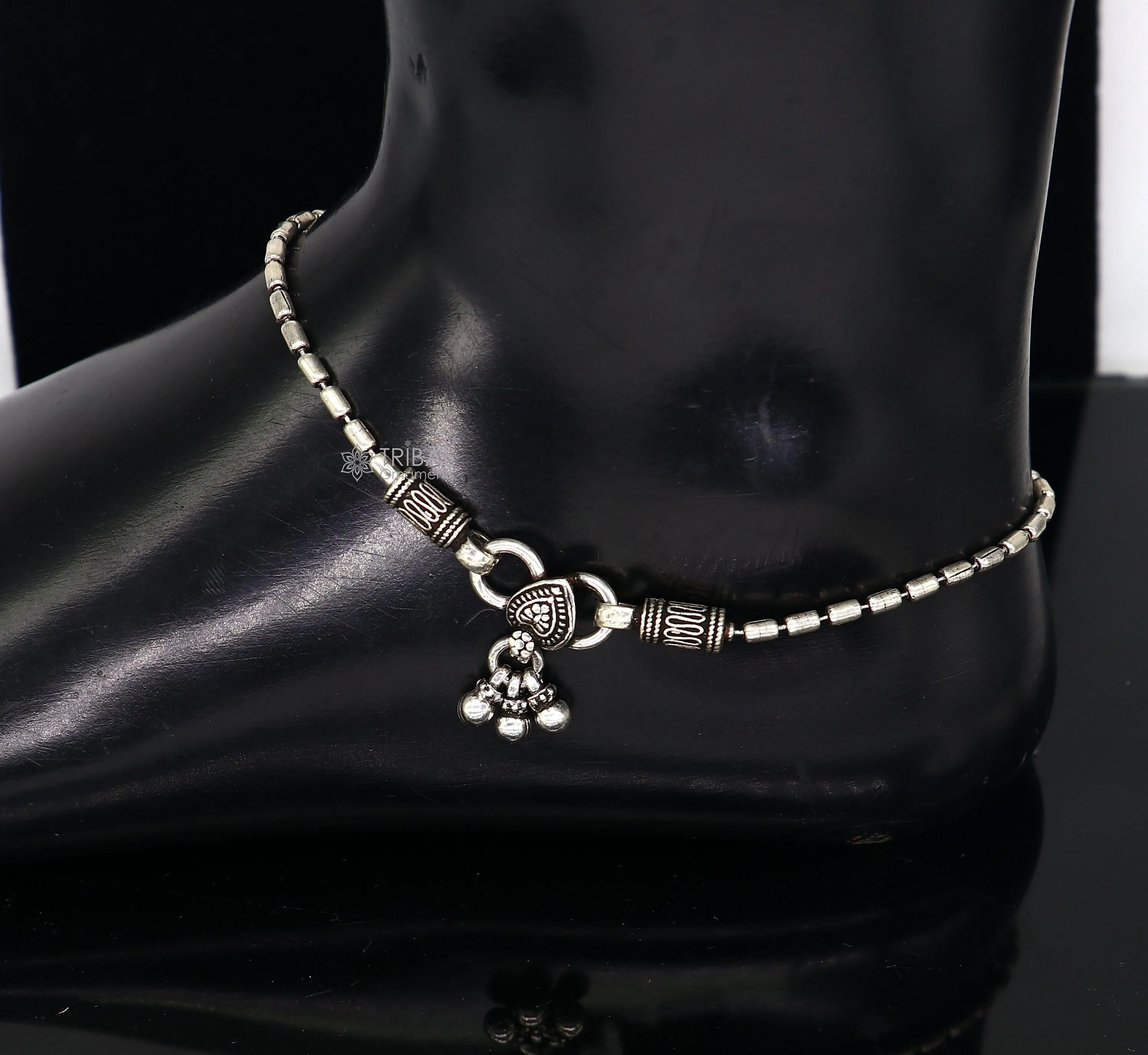 925 sterling silver beaded/ball chain anklet bracelet amazing light weight functional fancy anklets belly dance silver jewelry ank584