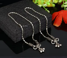 925 sterling silver beaded/ball chain anklet bracelet amazing light weight functional fancy anklets belly dance silver jewelry ank584