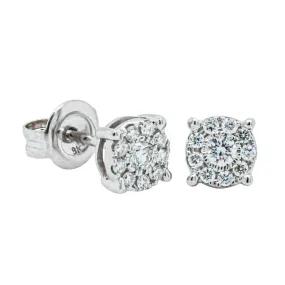 9ct White Gold .18ct Diamond Galaxy Studs