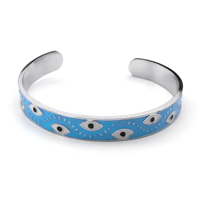 Aesthetic Turkey Eye Enamel Bracelets for Women Men
