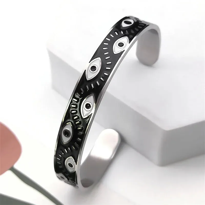 Aesthetic Turkey Eye Enamel Bracelets for Women Men