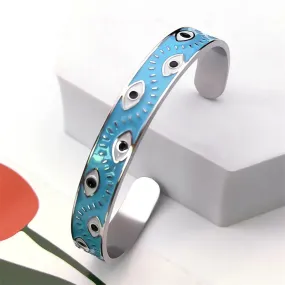 Aesthetic Turkey Eye Enamel Bracelets for Women Men