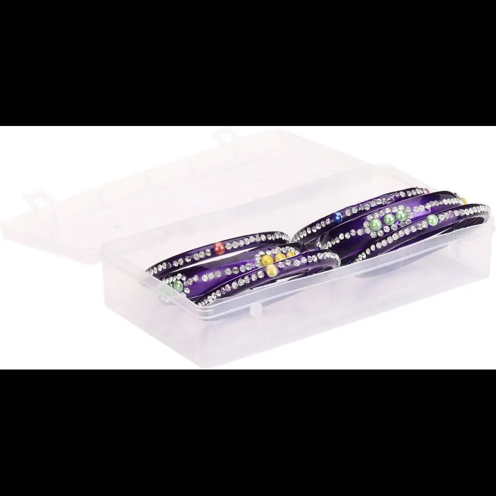 Afast Bridal Wedding & Party Fashionable Colorful Glass Bangle/Kada Set, Pack Of 12 - Pink, Blue