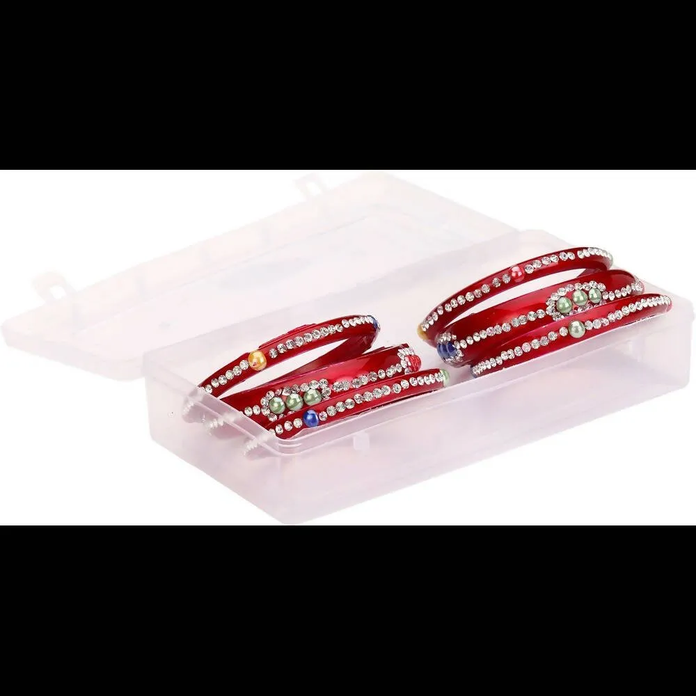 Afast Bridal Wedding & Party Fashionable Colorful Glass Bangle/Kada Set, Pack Of 12 - Yellow, Red