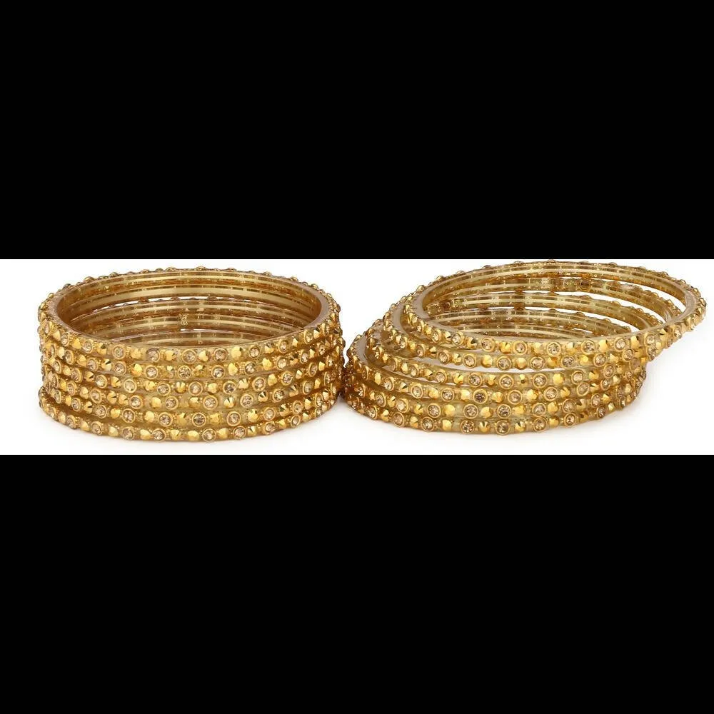 Afast Bridal Wedding & Party Fashionable Colorful Glass Bangle/Kada Set, Pack Of 12