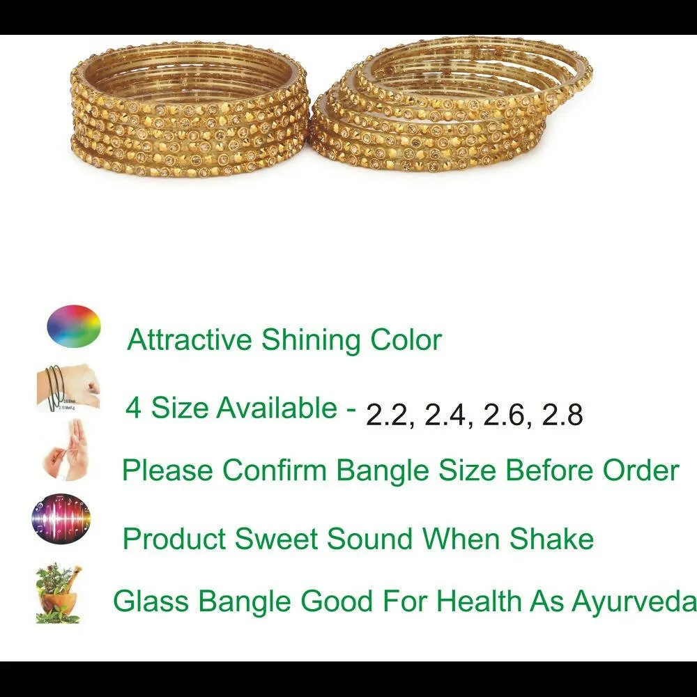 Afast Bridal Wedding & Party Fashionable Colorful Glass Bangle/Kada Set, Pack Of 12