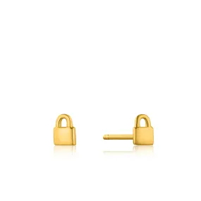 ANIA HAIE - Gold Padlock Stud Earrings