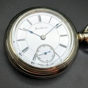 Antique 1888 ROCKFORD Pocket Watch Size 18S Grade 93 9 Jewels