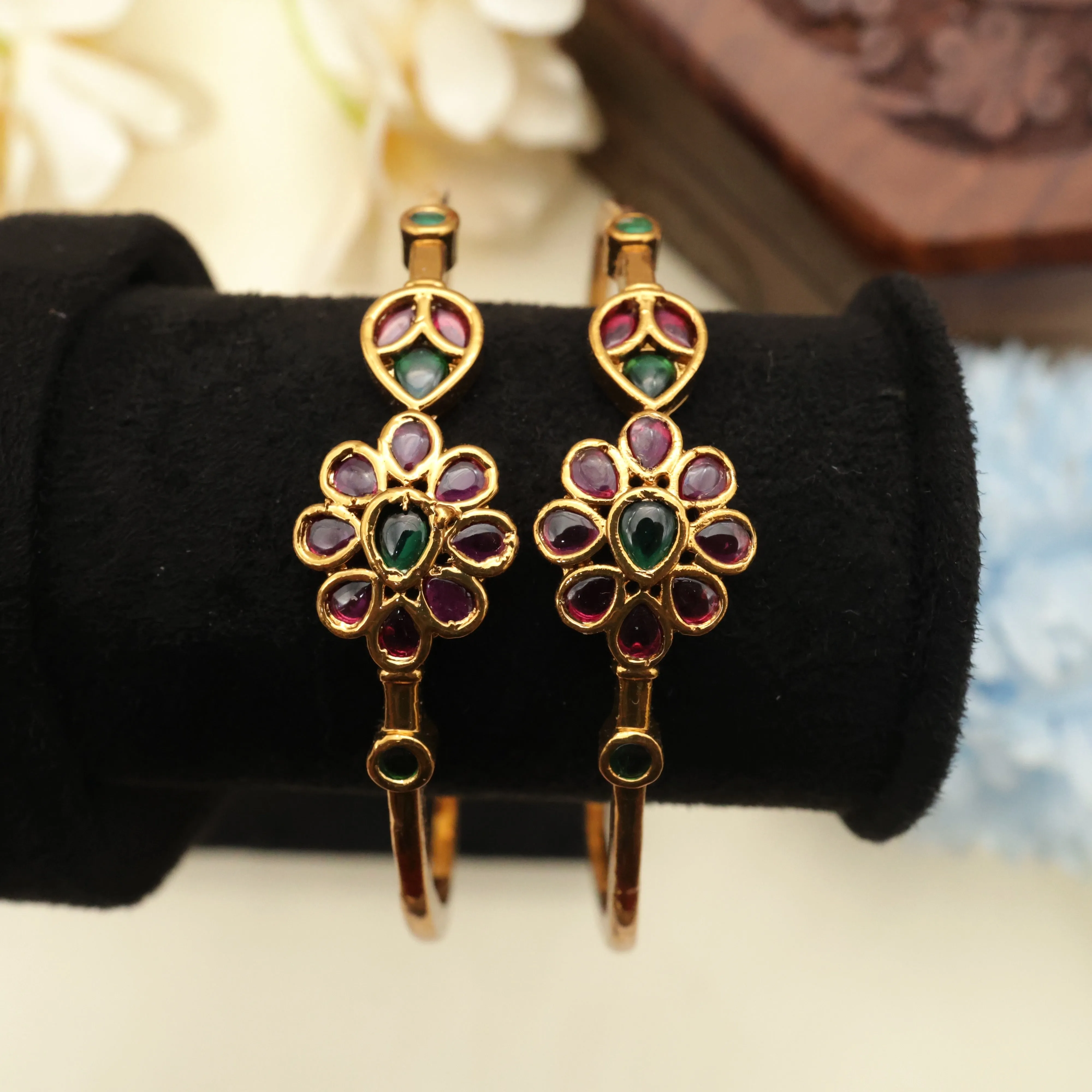 Antique Kemp Flower Kada Bangles