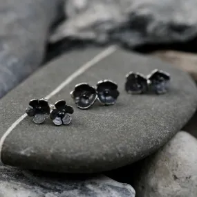 Apple Blossom Stud Earrings Silver Flower Jewellery