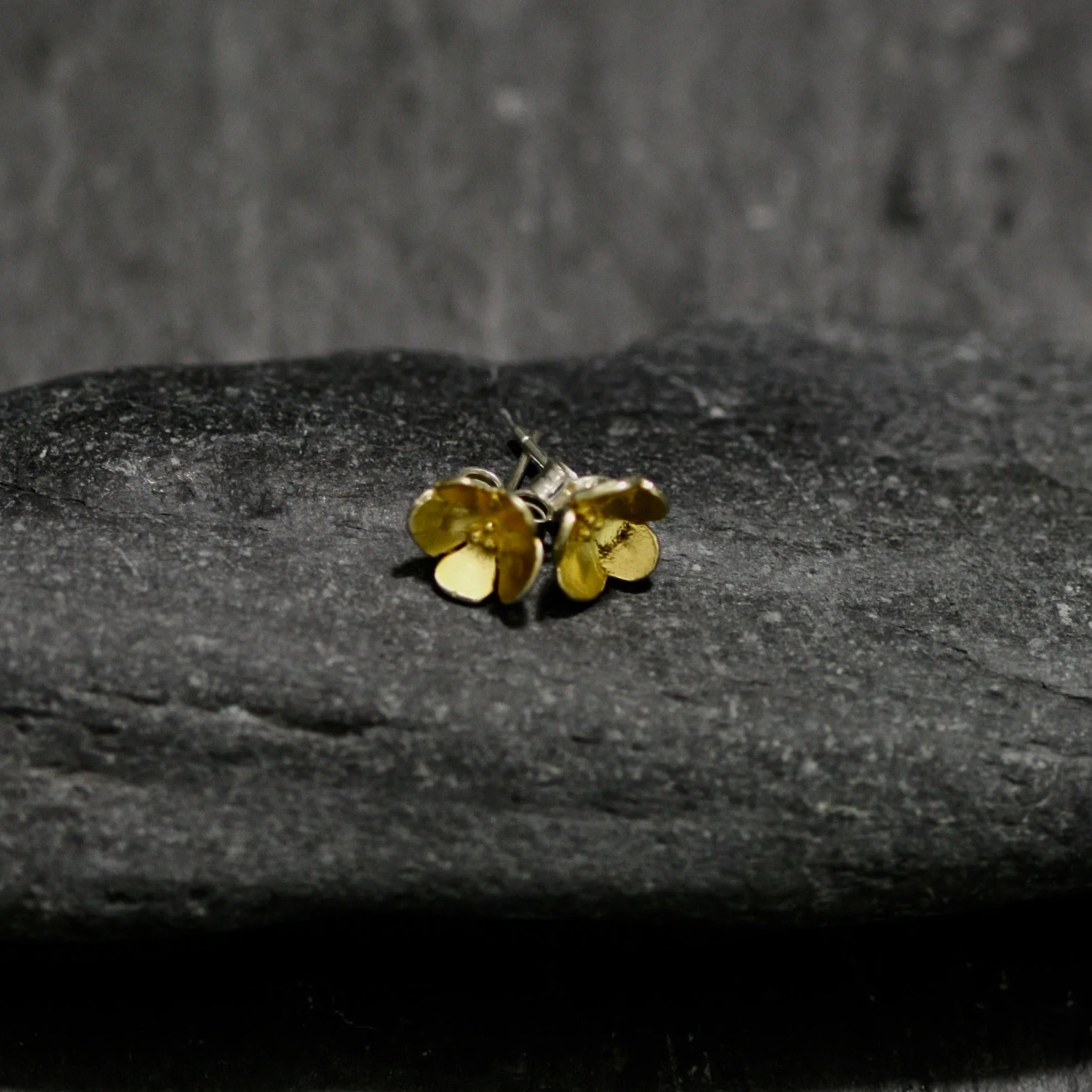 Apple Blossom Stud Earrings Silver Flower Jewellery