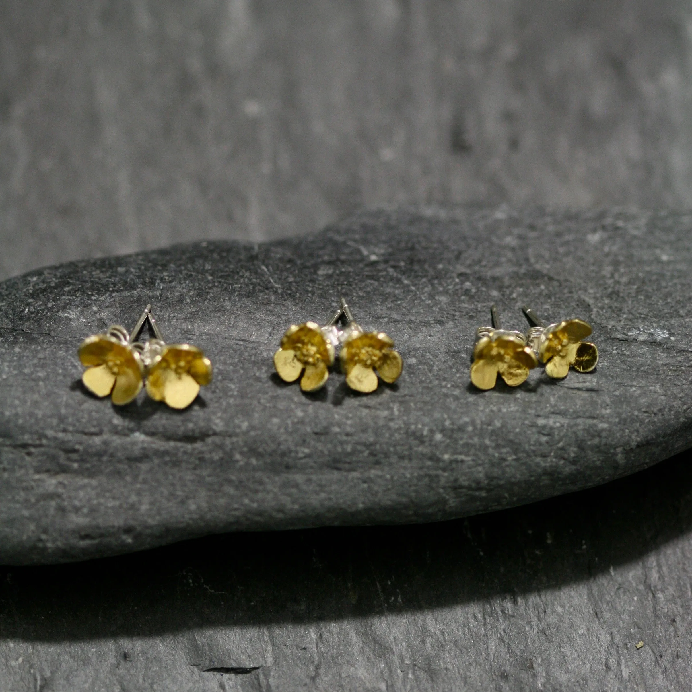 Apple Blossom Stud Earrings Silver Flower Jewellery
