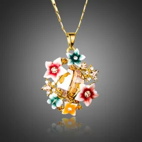 Artistic Multicolour Flower Necklace KPN0174