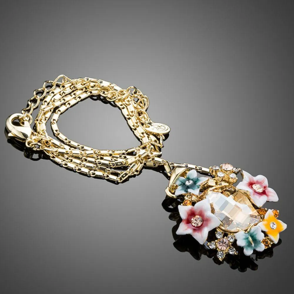 Artistic Multicolour Flower Necklace KPN0174