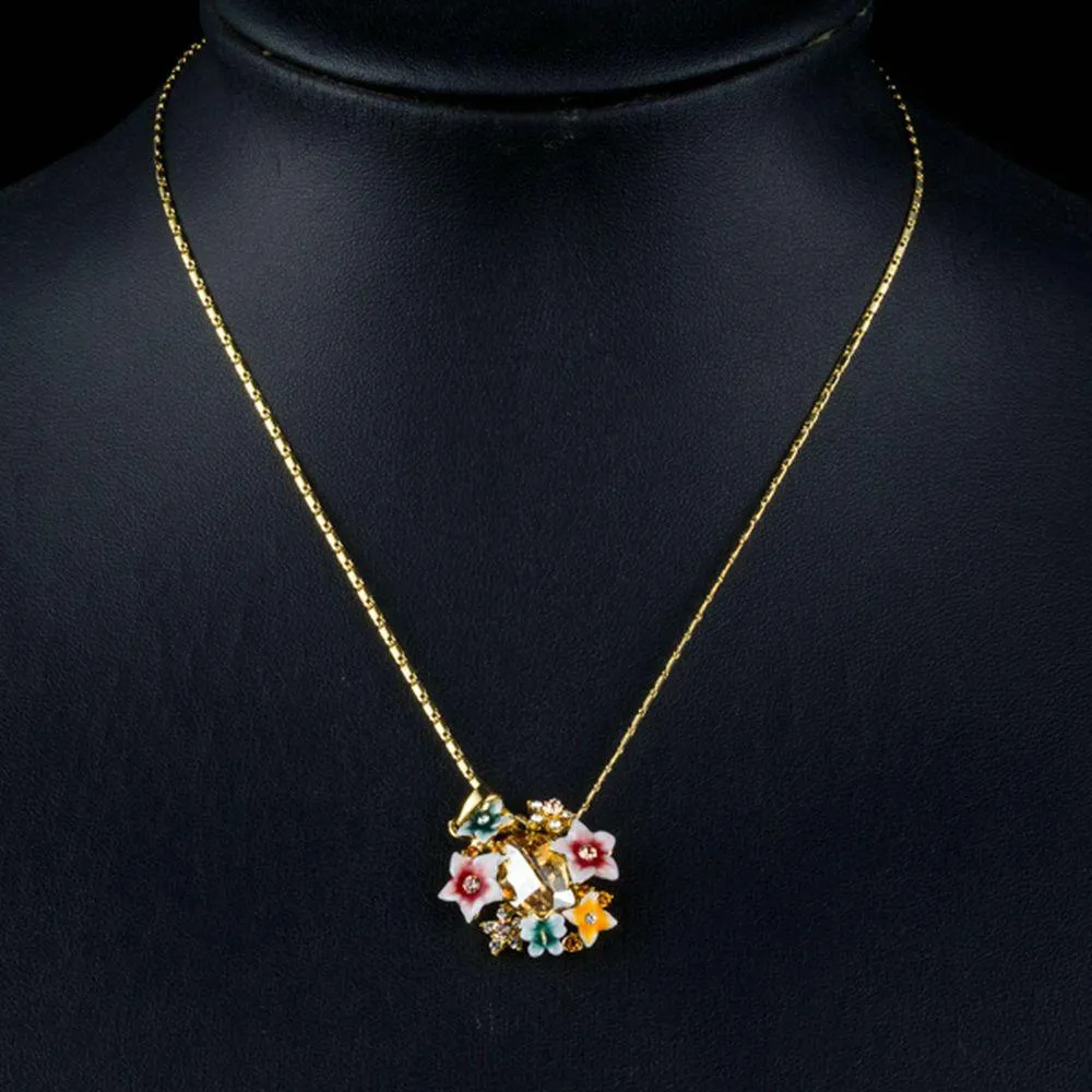 Artistic Multicolour Flower Necklace KPN0174