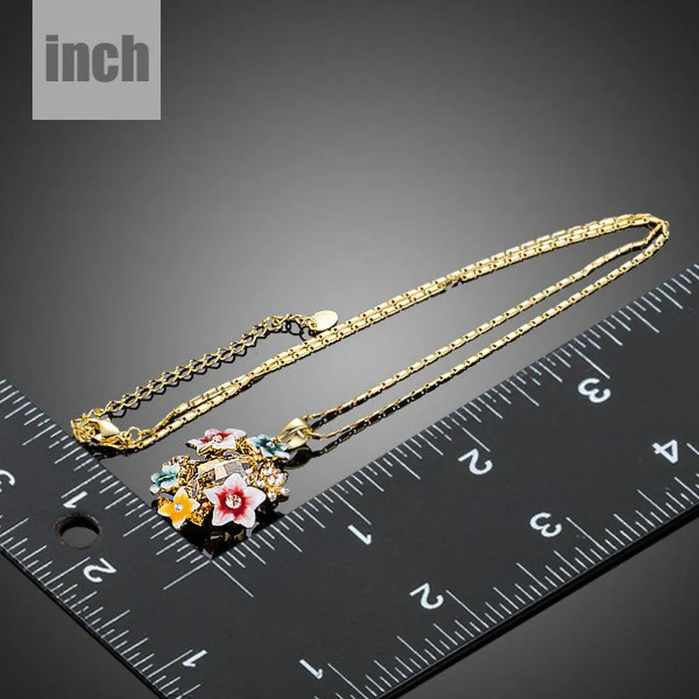Artistic Multicolour Flower Necklace KPN0174