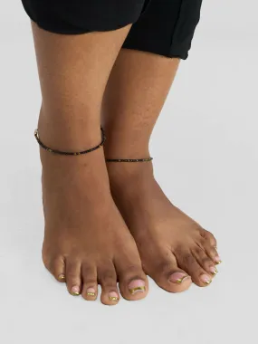 Beaded anklet - Black