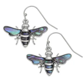 Bee Paua Shell Hook Earrings