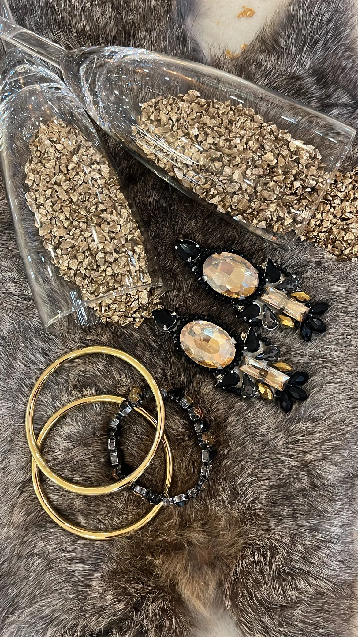Black & Gold Ivana Earrings