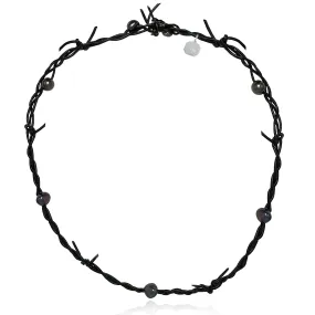 Black Freshwater Pearl 'Warrior' Slight Choker