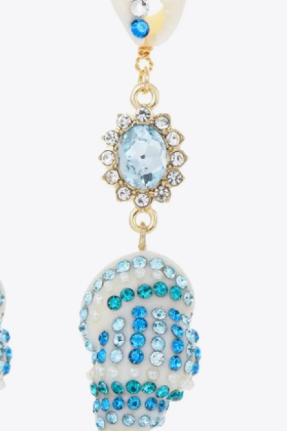 Blue Conch Shell Drop Earrings