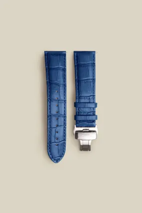 Blue Leather Strap With Silver Clasp Small