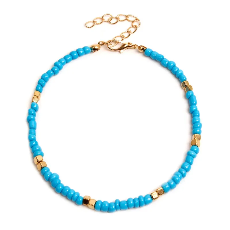 Bohemian Colorful Glass Beaded Anklet For Women