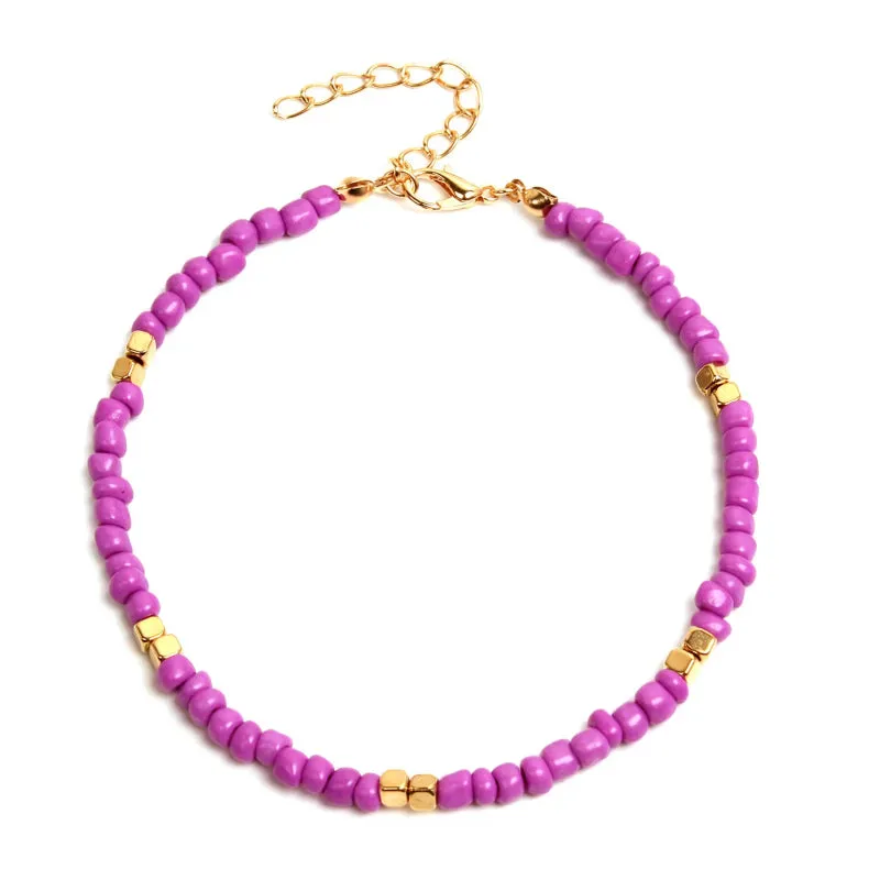 Bohemian Colorful Glass Beaded Anklet For Women