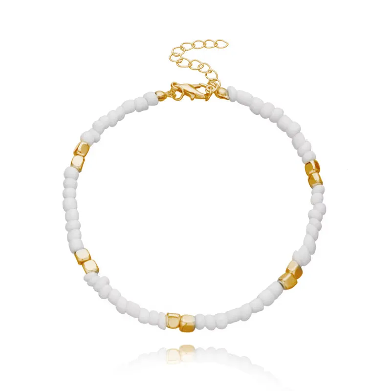 Bohemian Colorful Glass Beaded Anklet For Women