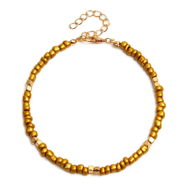 Bohemian Colorful Glass Beaded Anklet For Women